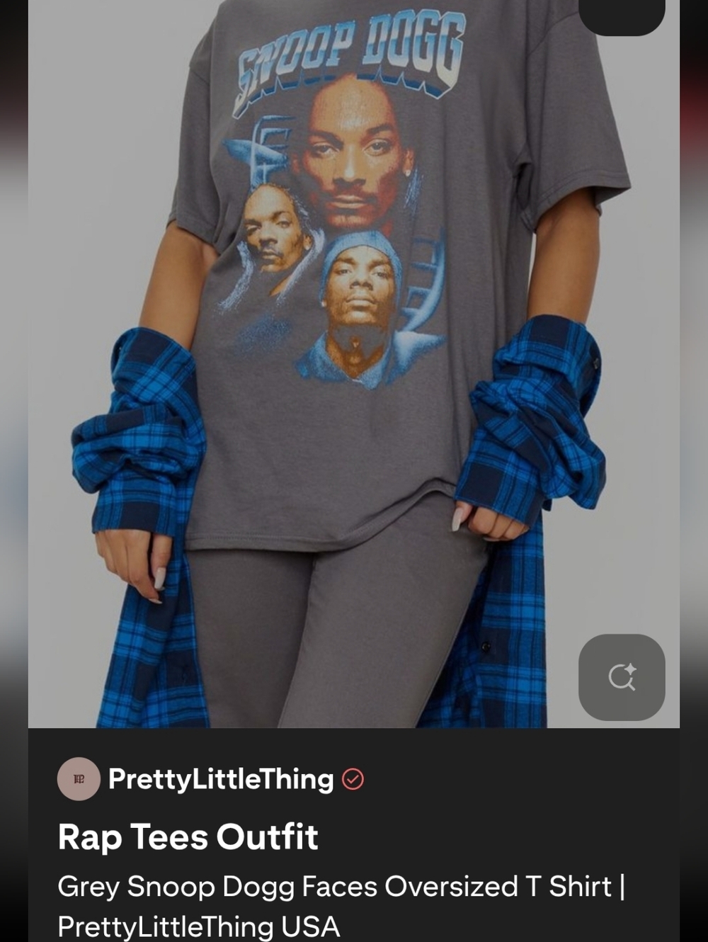 Snoop Dogg Graphic Tee in Grey with Blue Accents